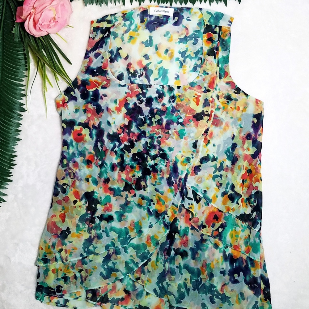 Calvin Klein Ruffle Top